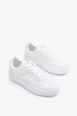 Buty Sportowe Damskie Na Platformie Białe Pudina