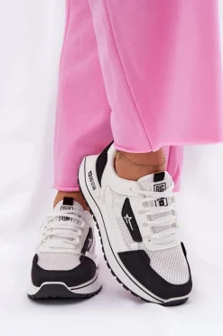 Buty Sportowe Damskie Na Platformie Big Star RR274A223 HI-POLY SYSTEM Biało-Czarne
