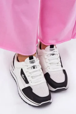 Buty Sportowe Damskie Na Platformie Big Star RR274A223 HI-POLY SYSTEM Biało-Czarne