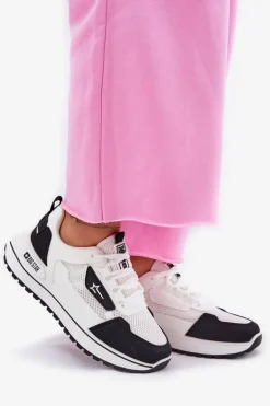 Buty Sportowe Damskie Na Platformie Big Star RR274A223 HI-POLY SYSTEM Biało-Czarne