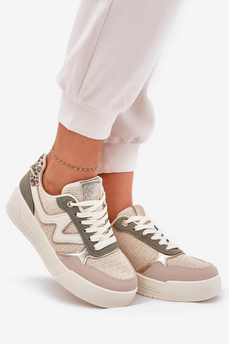 Buty Sportowe Damskie Na Platformie Panterka Zielone Lorori