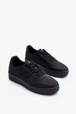 Buty Sportowe Damskie Na Platformie Czarne Pudina