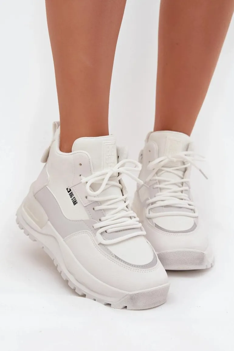 Buty Sportowe Damskie Na Platformie Big Star SS274510 Białe