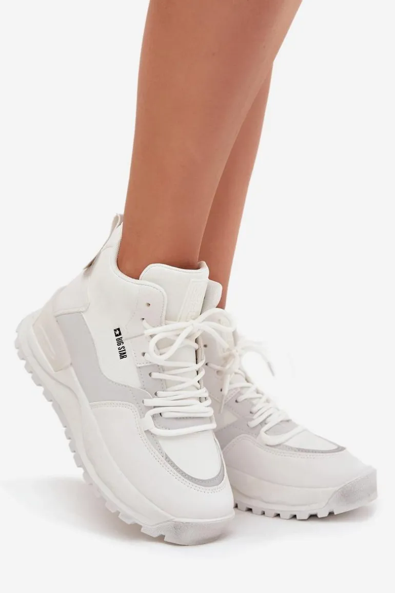 Buty Sportowe Damskie Na Platformie Big Star SS274510 Białe