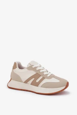 Buty Sportowe Damskie Na Platformie Beżowe Emidi