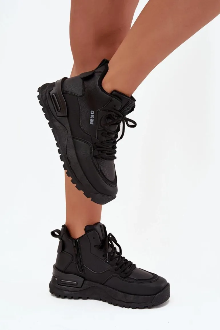 Buty Sportowe Damskie Na Platformie Big Star SS274509 Czarne