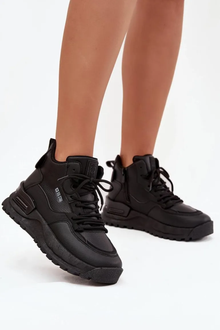 Buty Sportowe Damskie Na Platformie Big Star SS274509 Czarne