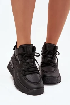 Buty Sportowe Damskie Na Platformie Big Star SS274509 Czarne