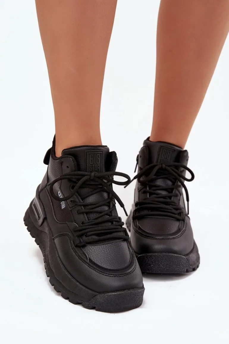 Buty Sportowe Damskie Na Platformie Big Star SS274509 Czarne