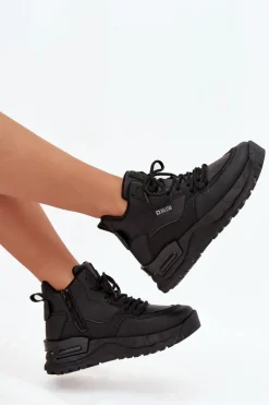 Buty Sportowe Damskie Na Platformie Big Star SS274509 Czarne