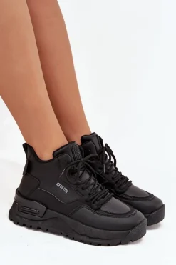 Buty Sportowe Damskie Na Platformie Big Star SS274509 Czarne