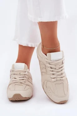 Buty Sportowe Damskie Z Eko Zamszu Beżowe Dorella
