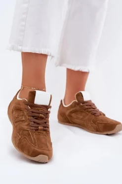 Buty Sportowe Damskie Z Eko Zamszu Camel Dorella