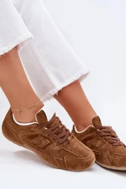 Buty Sportowe Damskie Z Eko Zamszu Camel Dorella