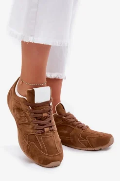 Buty Sportowe Damskie Z Eko Zamszu Camel Dorella