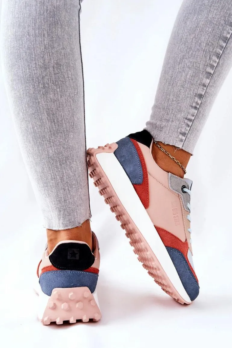 Buty Sportowe Memory Foam Big Star II274401 Beżowo-Niebieskie