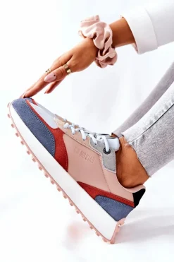 Buty Sportowe Memory Foam Big Star II274401 Beżowo-Niebieskie