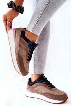 Buty Sportowe Memory Foam Big Star II274407 Brązowo-Czarne