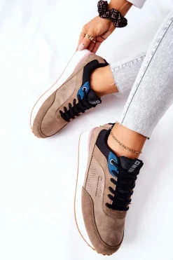 Buty Sportowe Memory Foam Big Star II274407 Brązowo-Czarne