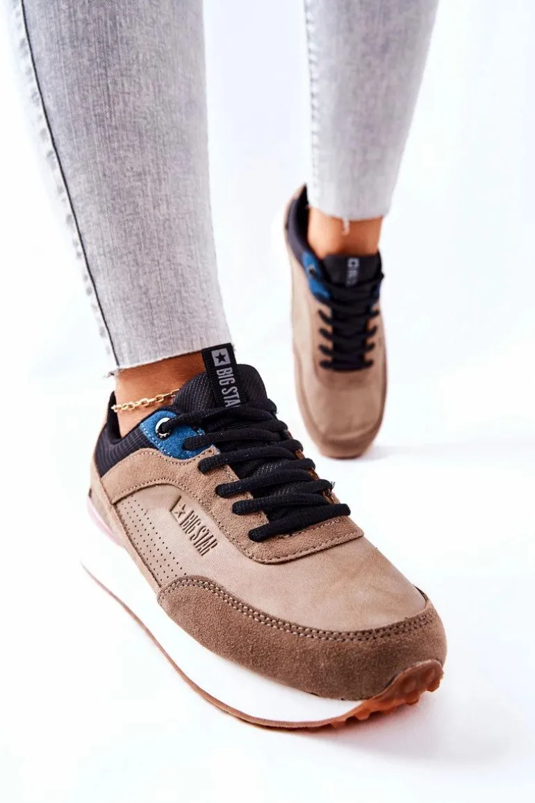 Buty Sportowe Memory Foam Big Star II274407 Brązowo-Czarne