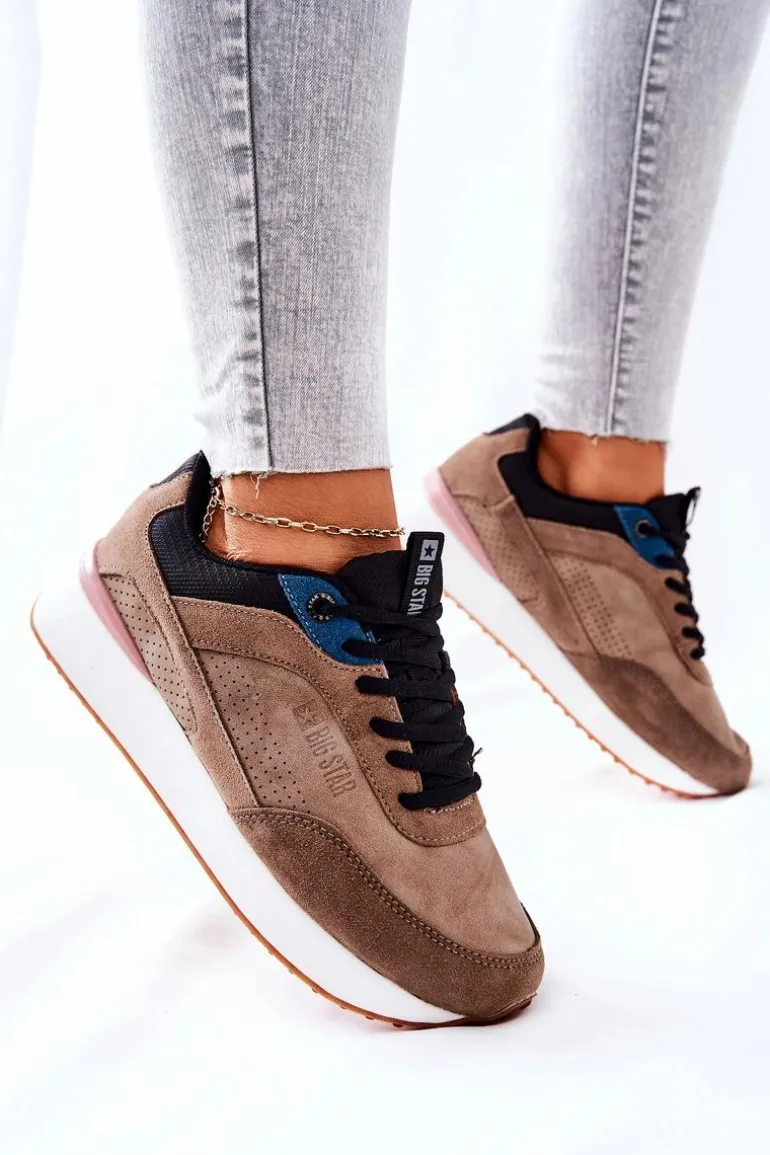 Buty Sportowe Memory Foam Big Star II274407 Brązowo-Czarne