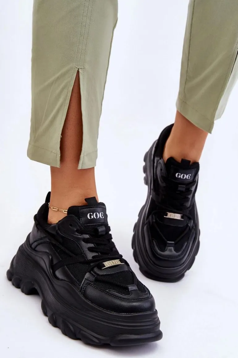 Buty Sportowe Na Masywnej Platformie GOE LL2N4030 Czarne