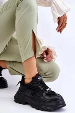 Buty Sportowe Na Masywnej Platformie GOE LL2N4030 Czarne