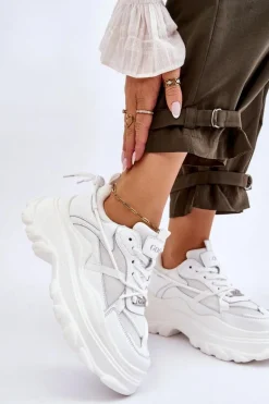 Buty Sportowe Na Masywnej Platformie GOE LL2N4029 Białe