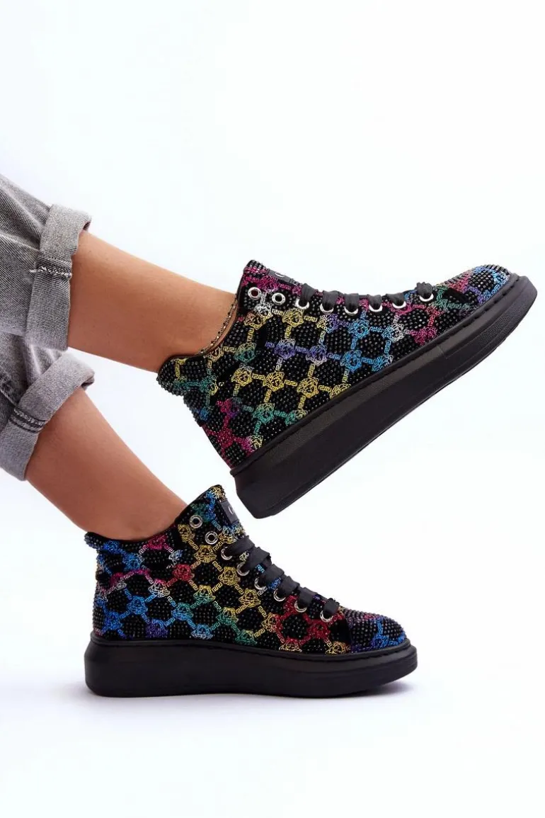 Buty Sportowe Na Platformie Dżety GOE MM2N4009 Czarne