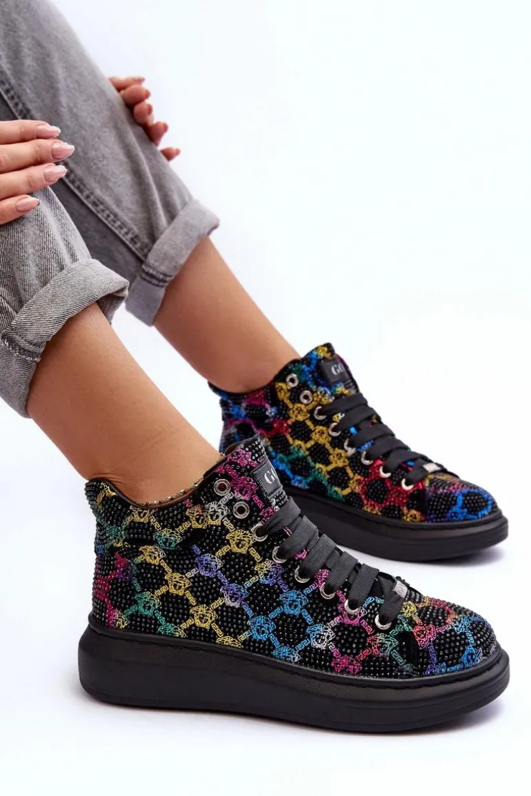 Buty Sportowe Na Platformie Dżety GOE MM2N4009 Czarne