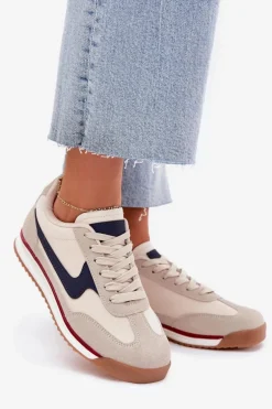 Buty Sportowe Sneakersy Damskie Beżowe Zerina