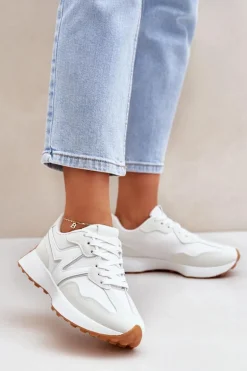Buty Sportowe Sneakersy Damskie Białe Britma