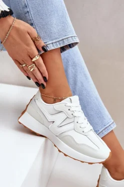 Buty Sportowe Sneakersy Damskie Białe Britma