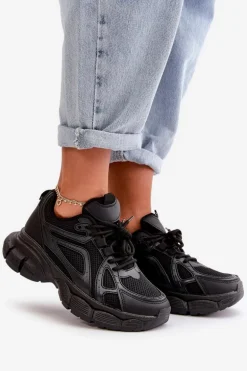 Buty Sportowe Sneakersy Damskie Czarne Timoci