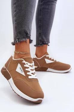 Buty Sportowe Sneakersy Damskie Brązowe Vovella