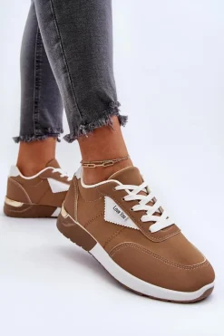Buty Sportowe Sneakersy Damskie Brązowe Vovella