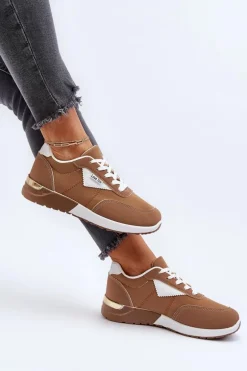 Buty Sportowe Sneakersy Damskie Brązowe Vovella