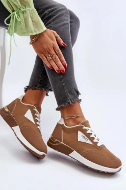 Buty Sportowe Sneakersy Damskie Brązowe Vovella