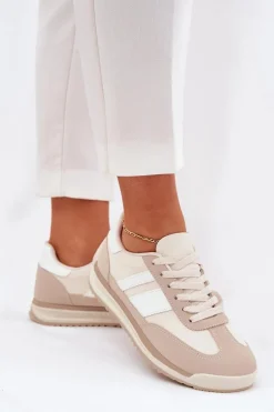Buty Sportowe Sneakersy Damskie Panterka Beżowe Galabis