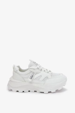 Buty Sportowe Sneakersy Damskie Na Grubej Podeszwie Białe Prononice