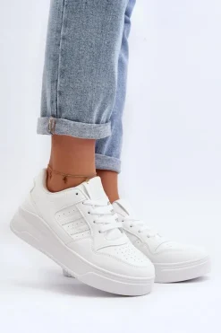 Buty Sportowe Sneakersy Damskie Białe Frutesa