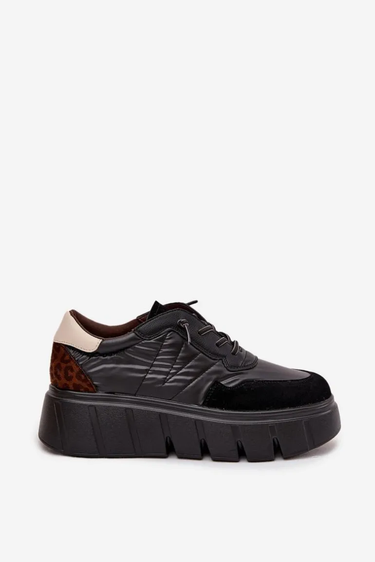 Buty Sportowe Sneakersy Damskie Na Platformie Vinceza 58565 Czarne