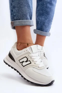 Buty Sportowe Sneakersy Damskie Białe Alettesa