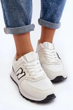 Buty Sportowe Sneakersy Damskie Białe Alettesa