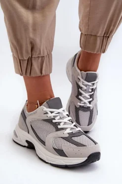 Buty Sportowe Sneakersy Damskie Szare Kildia