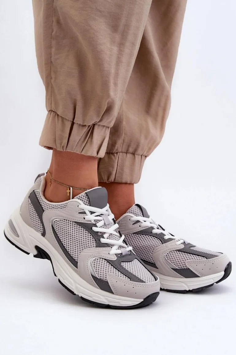 Buty Sportowe Sneakersy Damskie Szare Kildia