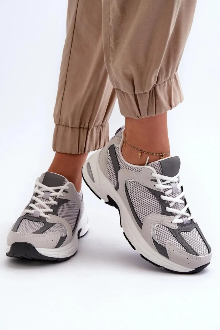 Buty Sportowe Sneakersy Damskie Szare Kildia