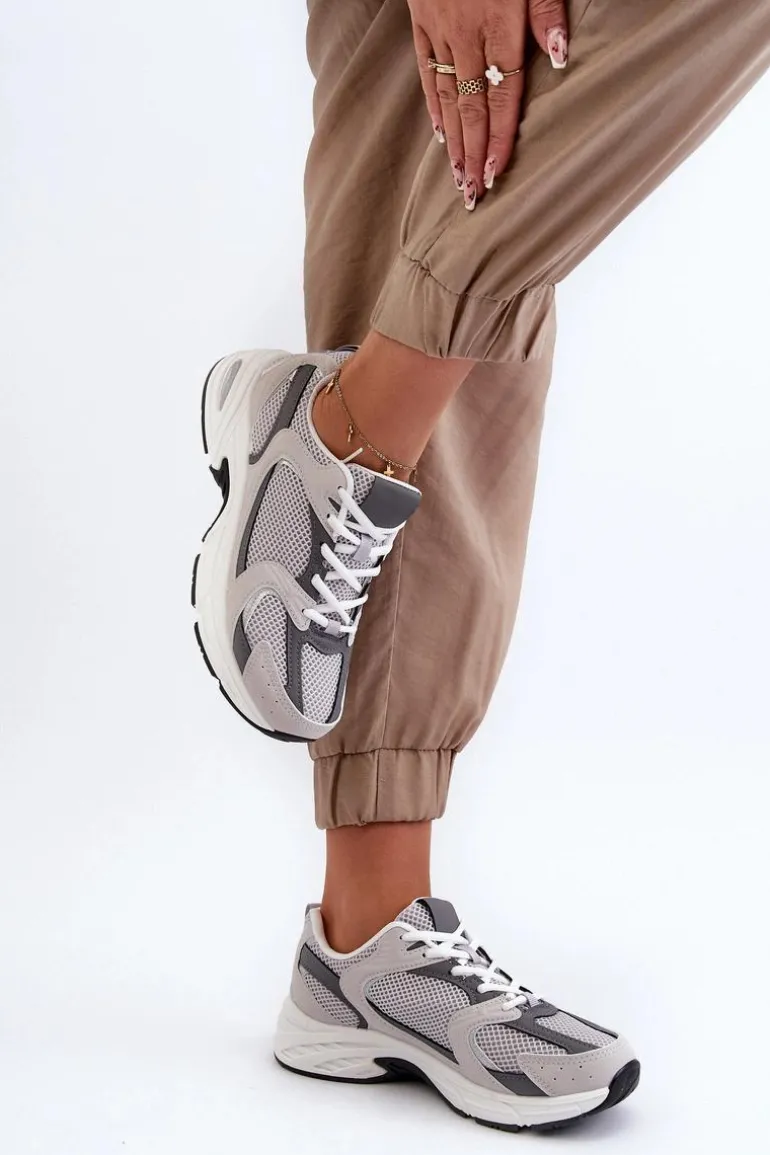 Buty Sportowe Sneakersy Damskie Szare Kildia