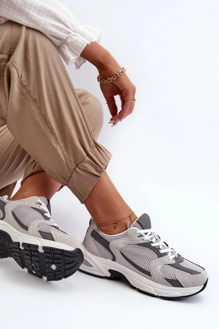 Buty Sportowe Sneakersy Damskie Szare Kildia