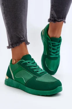 Buty Sportowe Sneakersy Damskie Zielone Kleffaria